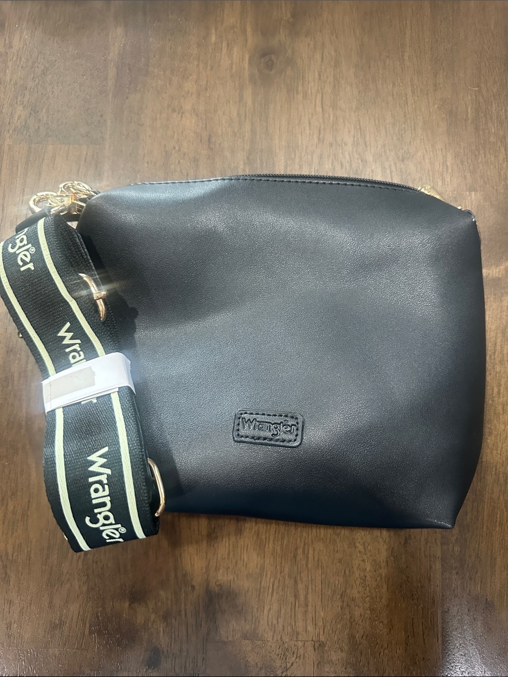 Wrangler Black Crossbody Bag with Branded Strap